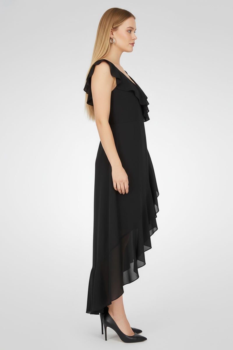 TWINSET Women Sleeveless Solid Midi Dress, Black - Image 3